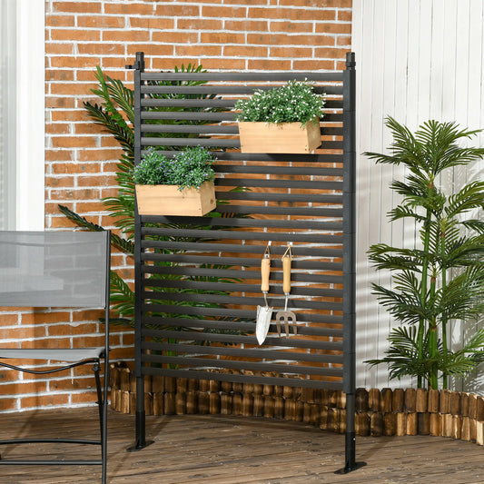 Metal Garden Fence, 5 ft(H), Outdoor Fencing with Feet, Brown Garden Fences Brown at Gallery Canada