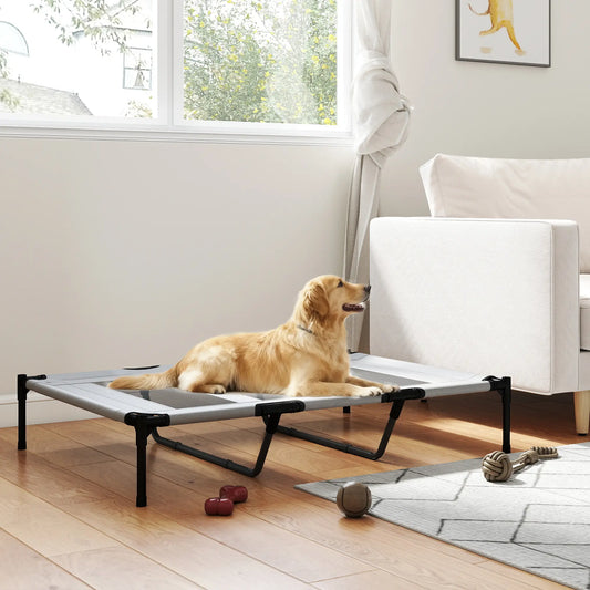 Elevated Dog Bed, XL Dog Cot, 48" x 36" x 9", Light Grey Elevated Dog Beds Light Grey at Gallery Canada