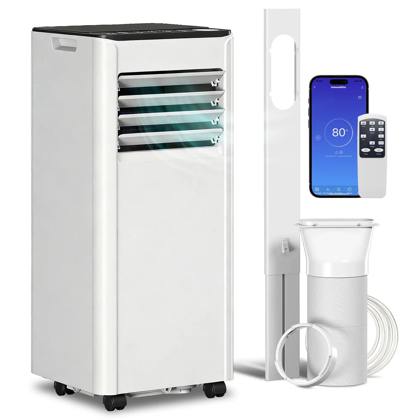 8000 BTU Portable AC, Dehumidifier, Fan, WiFi Voice Remote, 344 Sq. ft Air Conditioner at Gallery Canada