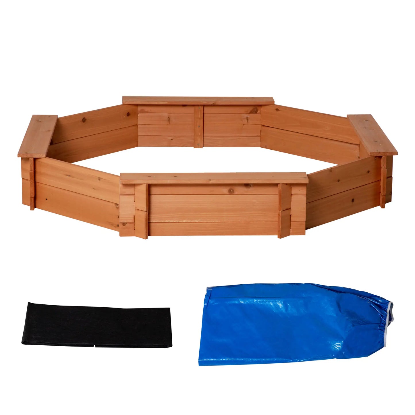 Kids Sandbox with Cover, Seat, 55" x 55" x 8.5", Red Sandboxes & Accessories at Gallery Canada