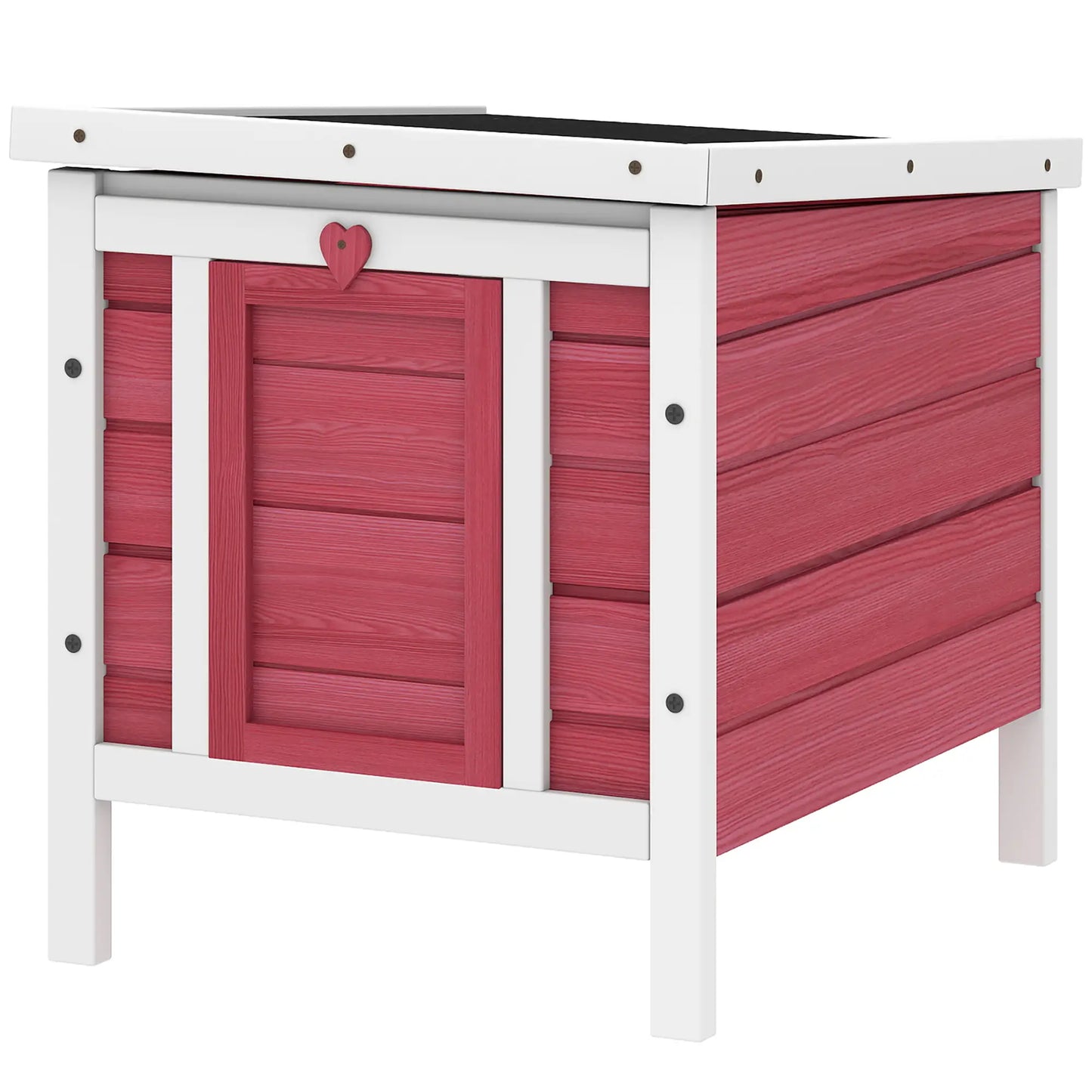 Wooden Rabbit Hutch, Bunny Cage, Outdoor Cat House, 20"x16.5"x17", Red Rabbit Hutch at Gallery Canada