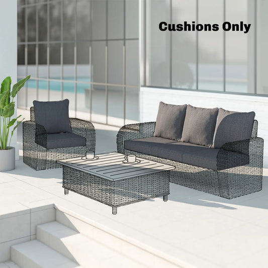 Outdoor Chair Cushions Set Of 4, Fade Resistant, 24" x 24", Grey Patio Chair Cushions Grey at Gallery Canada