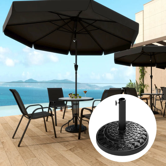 Concrete Umbrella Base, 26 lbs, Φ18.7" x 12.6" H, Black Umbrella Bases Black at Gallery Canada