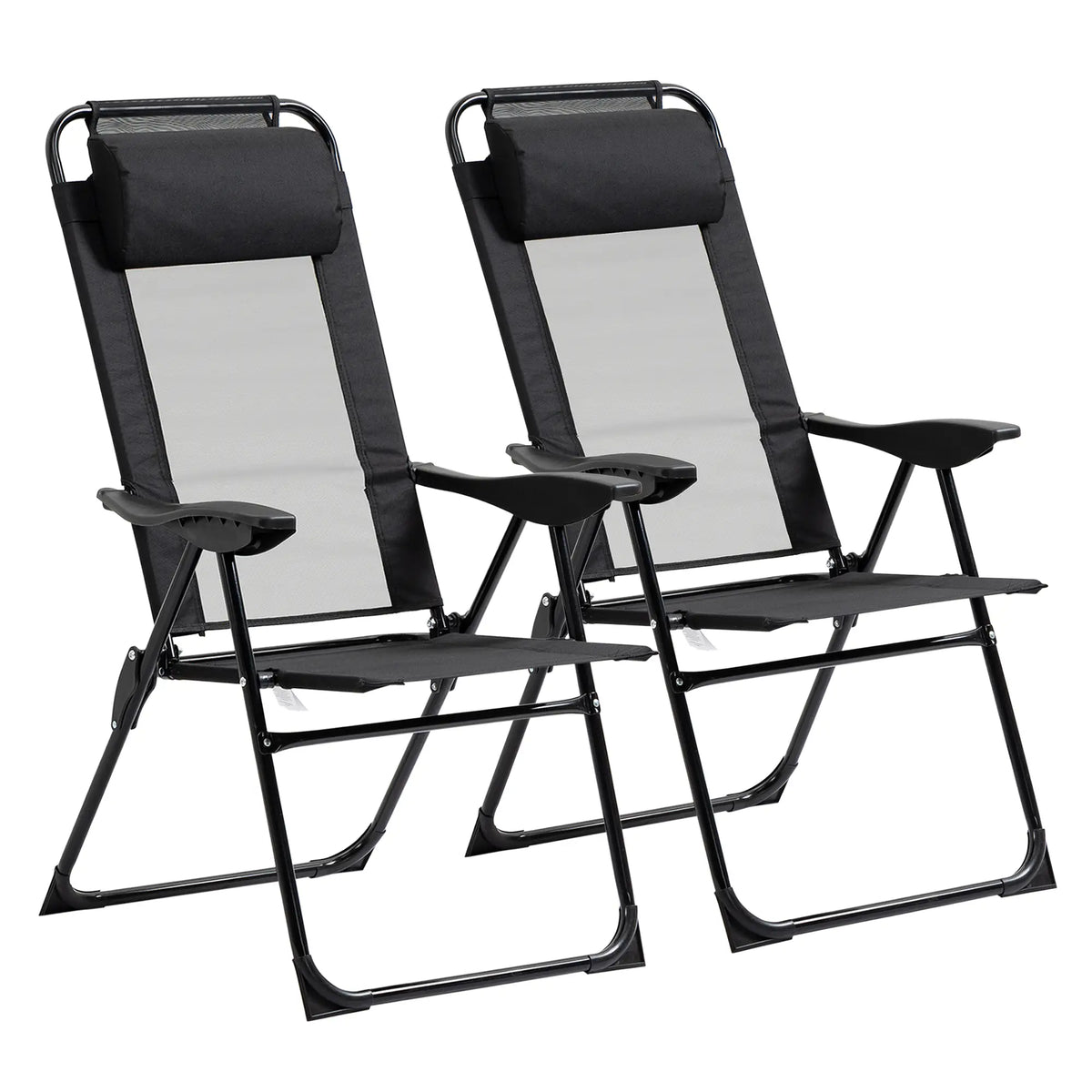Double Camping Chairs Foldable Reclining, Black Patio Chairs at Gallery Canada