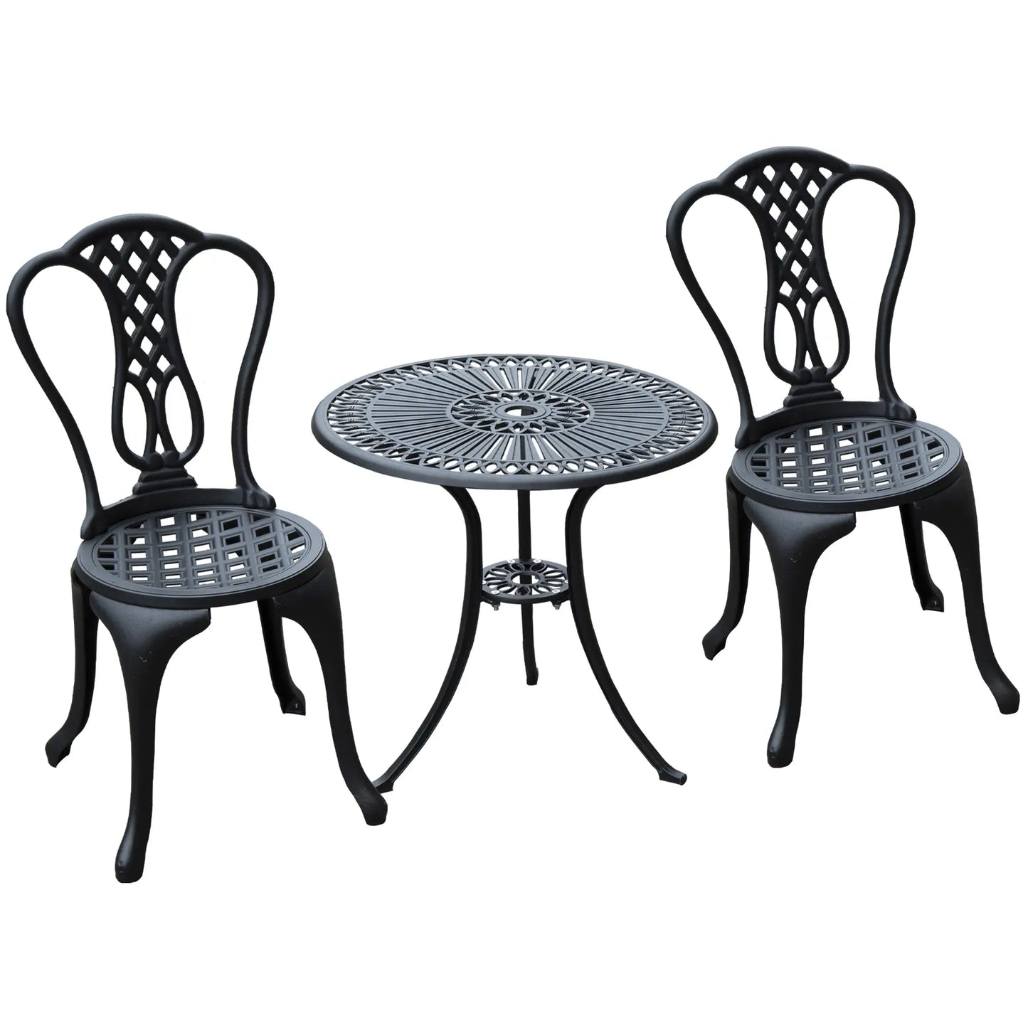 3-Piece Antique Outdoor Bistro Set, Cast Aluminum, Black Bistro Sets at Gallery Canada