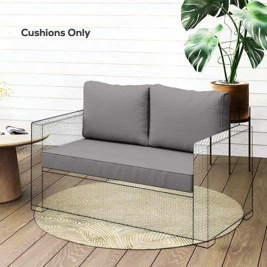 2 Seater Outdoor Cushions With Backrest, Light Grey Patio Chair Cushions Light Grey at Gallery Canada