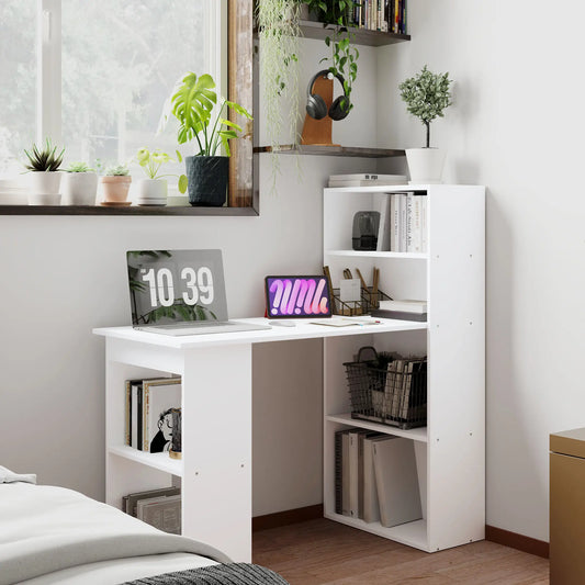 Modern Computer Desk With Storage Shelves, Writing Table For Home Office Writing Desks White at Gallery Canada