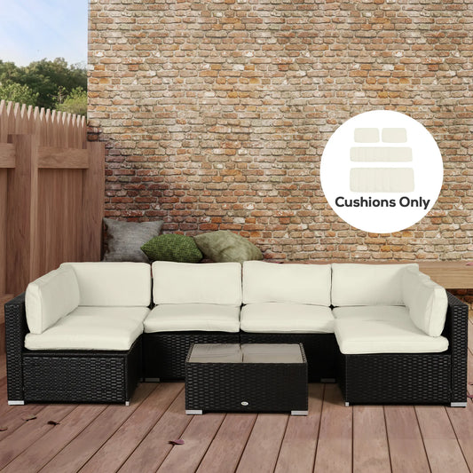 14pc Patio Rattan Sofa Set, Polyester Cushion Cover, Cream White Patio Chair Cushions Cream at Gallery Canada