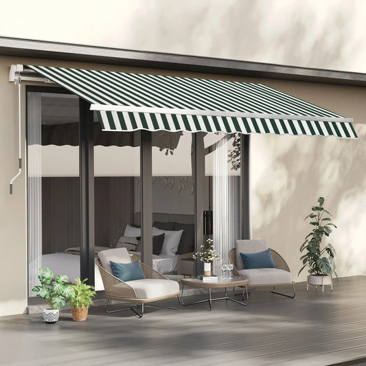 10' x 8' Retractable Awning Fabric, UV Protection, and White, Green Awning Fabric Replacement Green and White at Gallery Canada