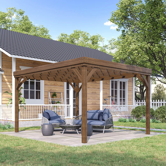 10' x 12' Wood Pergola Grape Trellis, Garden Patio Backyard Pergolas Brown at Gallery Canada