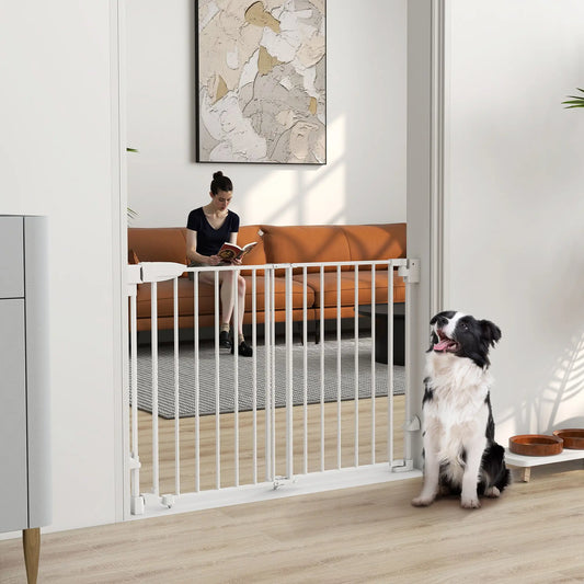 29"-44" Wide Dog Gate, 29" H, Auto-Close, Wall-Mounted Pet Gates White at Gallery Canada