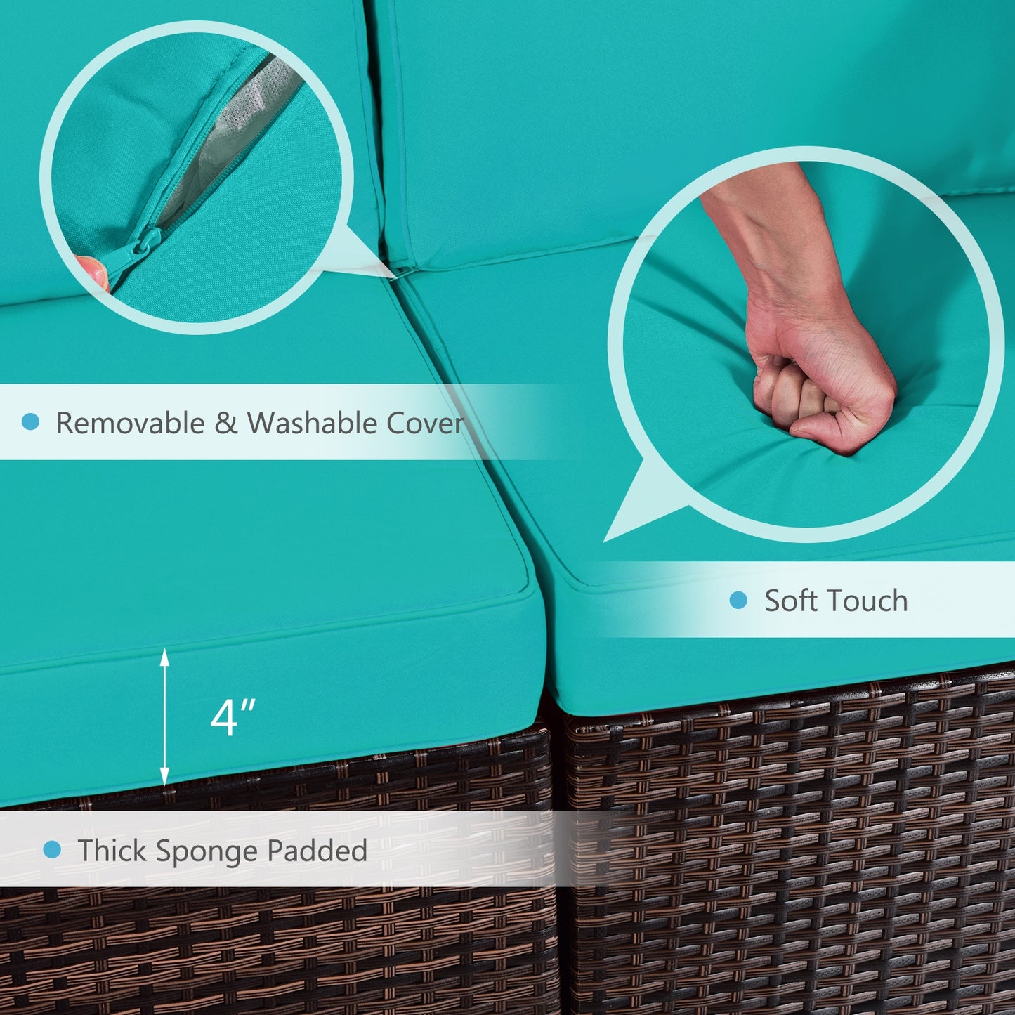 7-Piece Patio Set, 28 Inches 50000 BTU Propane Fire Pit Table, Turquoise Patio Furniture Sets at Gallery Canada
