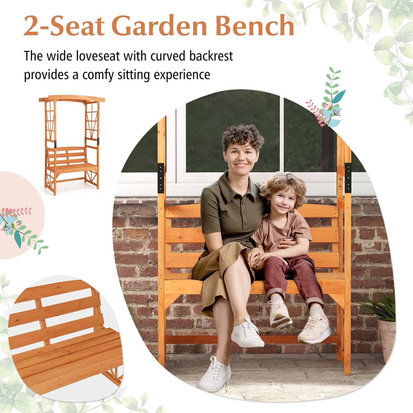6.2 Feet Tall Patio Arbor With Pergola And Bench, Yellow Beach & Lawn Chairs at Gallery Canada