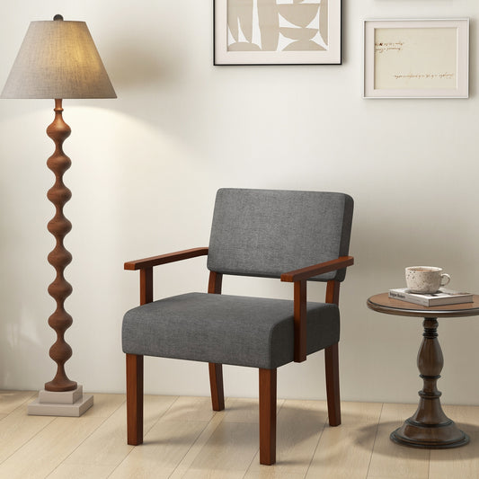 Linen Accent Chair, Soft Padded Seat, Gray Sofas & Loveseats Gray at Gallery Canada