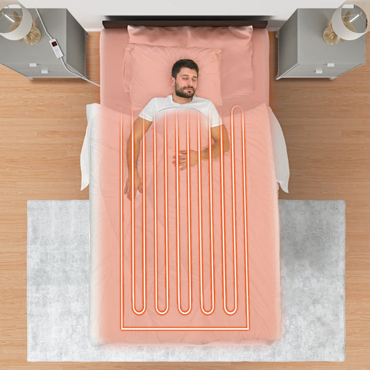Electric Bed Warmer, Twin Size, Dual Controller, 9 Heat Settings, White Bedding White at Gallery Canada