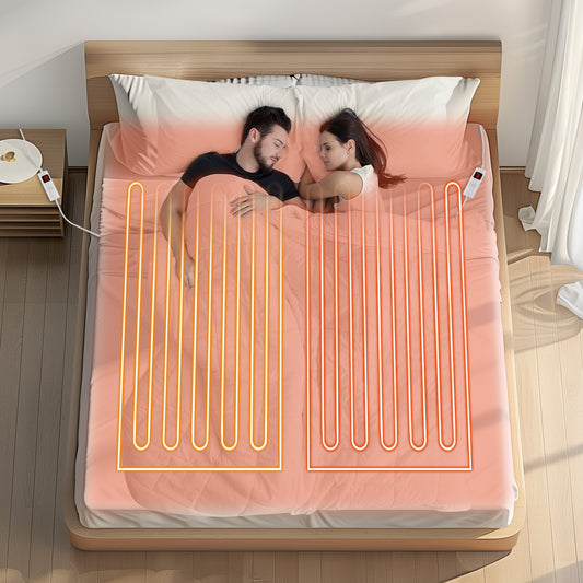 Electric Bed Warmer, King Size, 9 Heat Settings, Dual Controller, White Bedding White at Gallery Canada