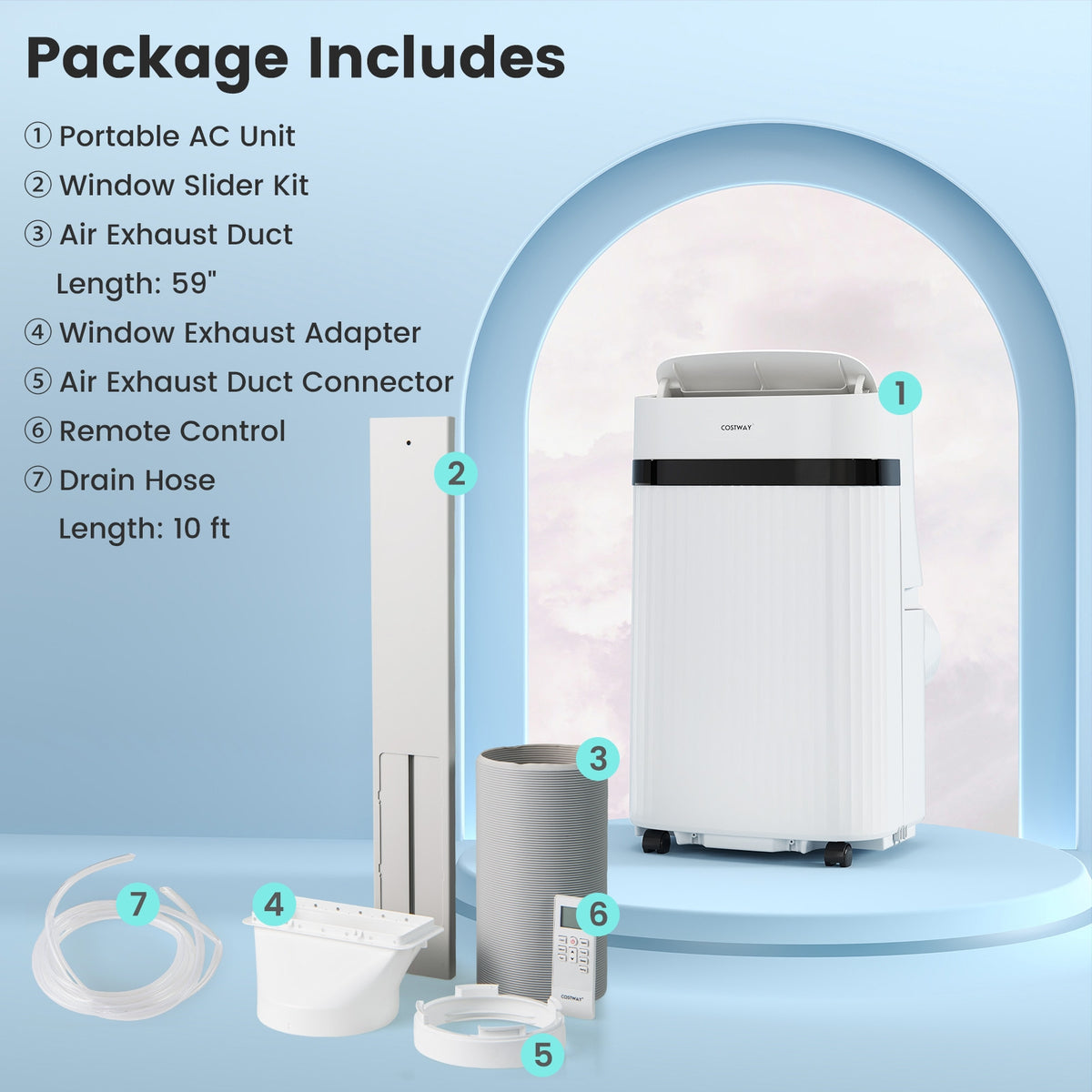 12000 BTU Portable Air Conditioner, 3 In 1, White Portable Air Conditioners at Gallery Canada