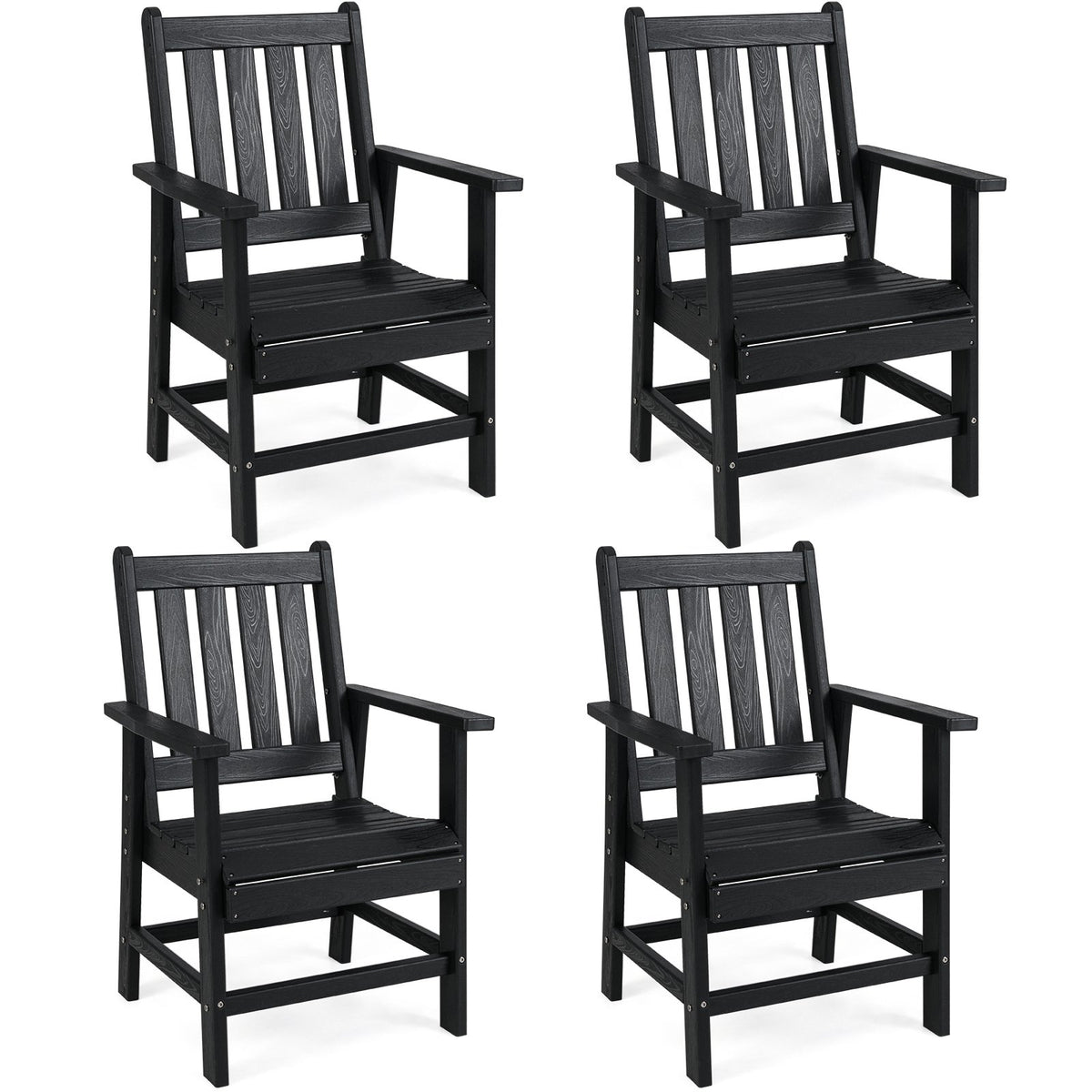 Set Of 4 Patio Dining Chairs, Black Patio Dining Chairs Black at Gallery Canada