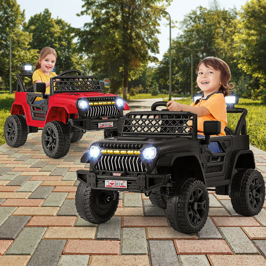 12V Kids Ride On Truck Car, Parental Remote, Music Player, Black Powered Ride On Toys Black at Gallery Canada
