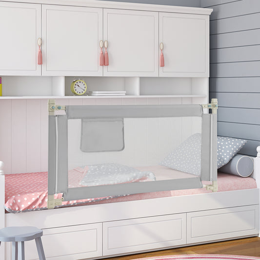 Toddler Bedrail With Side Pocket, 24 Adjustable Heights, Gray Bed Rails Gray at Gallery Canada