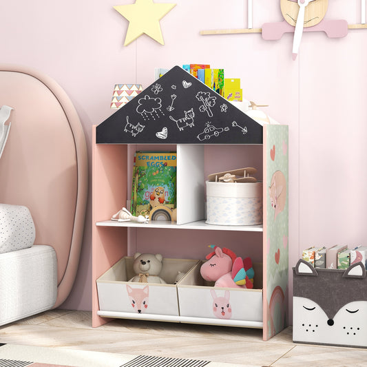 Kids Playhouse Bookshelf With Chalkboard, Whiteboard, 3-6 Years, Pink Kids Storage Pink at Gallery Canada
