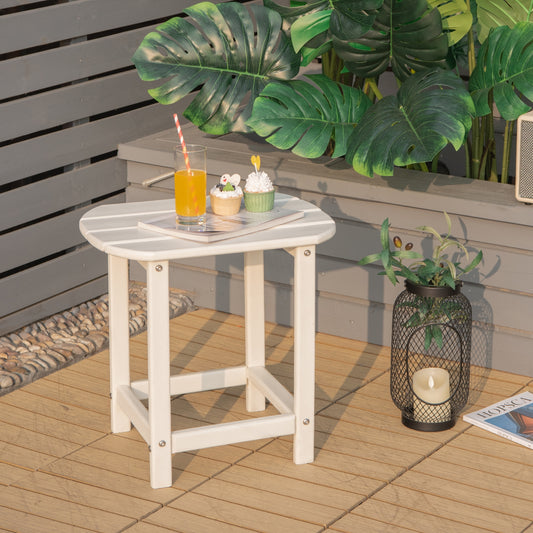 18 Inches Adirondack Outdoor Side Table, 2-Pieces, White Patio Coffee Tables White at Gallery Canada