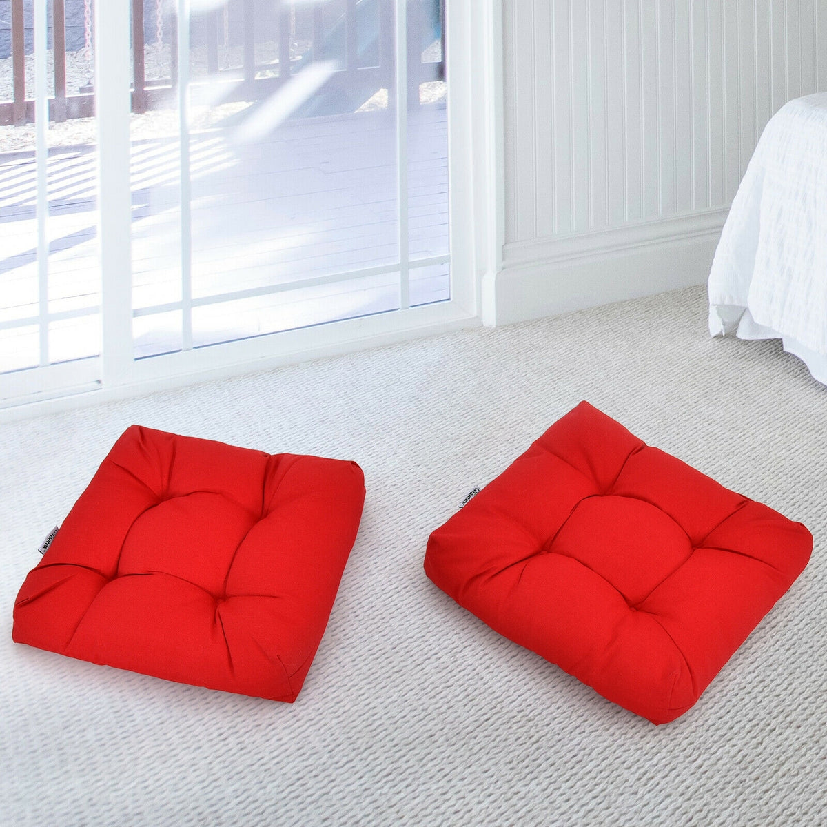 21 Inch x 21 Inch Patio Chair Cushion, Indoor Outdoor, Red Outdoor Furniture Accessories at Gallery Canada