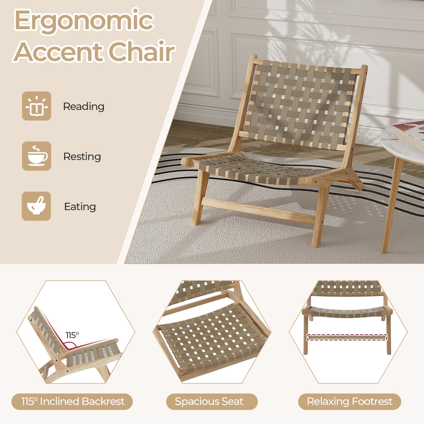 Modern Armless Teak Wood Lounge Chair, Brown Patio Dining Chairs at Gallery Canada