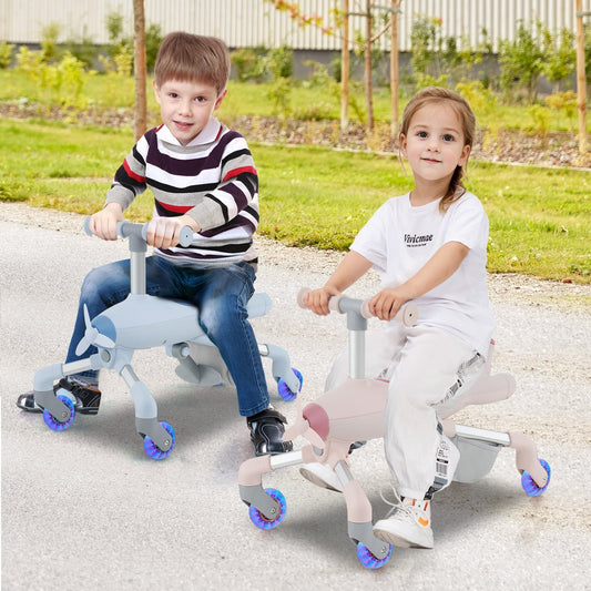 Kids Ride On Push Car, LED Lighted Wheels, Pink Push & Pedal Ride On Toys Pink at Gallery Canada