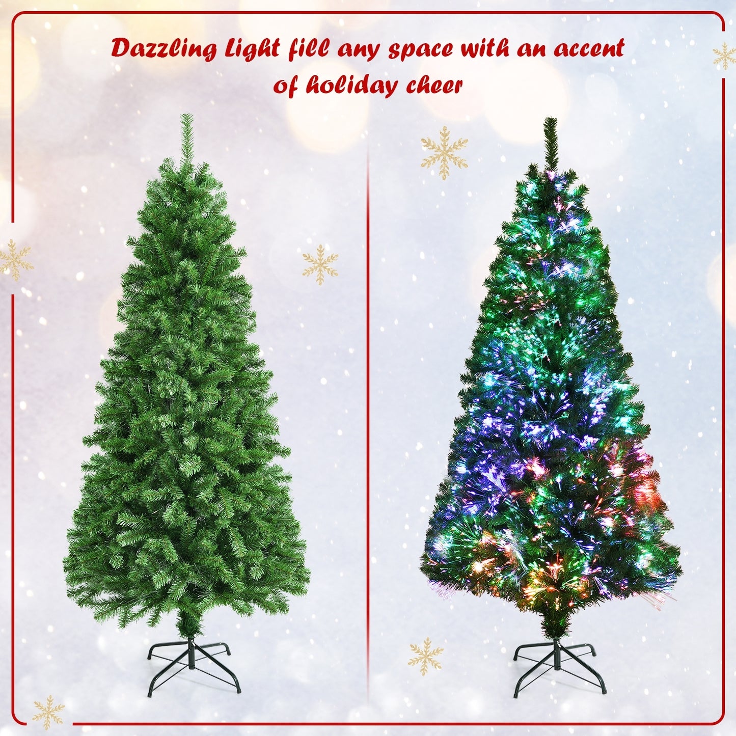Pre-Lit Fiber Optic Artificial Christmas Tree, 5 ft, Green Christmas Tree at Gallery Canada