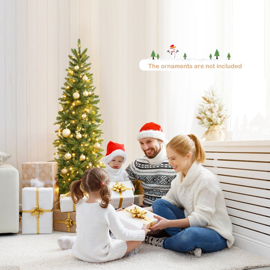Pencil Christmas Tree, 180 LED Lights, Warm White Multi-Color, Green Christmas Tree Green at Gallery Canada