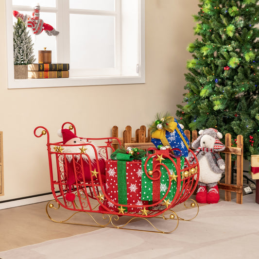 Metal Christmas Santa Sleigh, Large Cargo Area For Gifts, Red Christmas Decor & Accessories Red at Gallery Canada