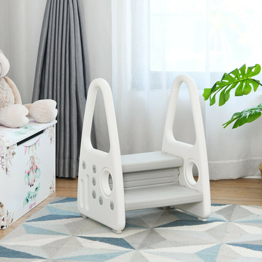Kids Step Stool With Armrest, For Kitchen Toilet Potty Training, Gray Toddler & Kids Furniture Gray at Gallery Canada