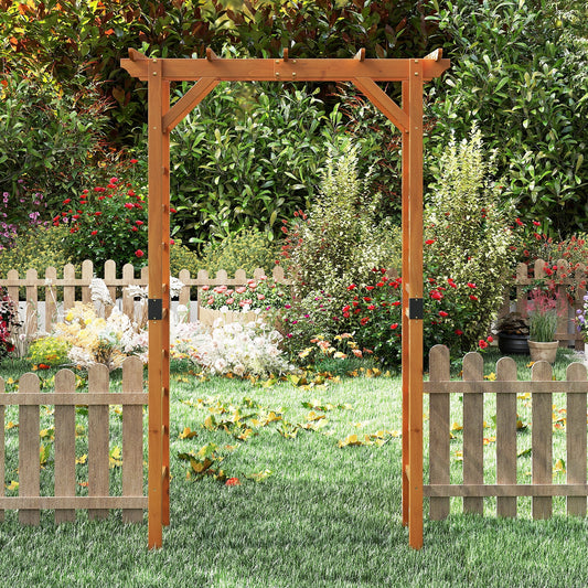 7 FT Wooden Garden Arch Arbor, Trellis For Climbing Plants, Yellow Outdoor Decor Yellow at Gallery Canada