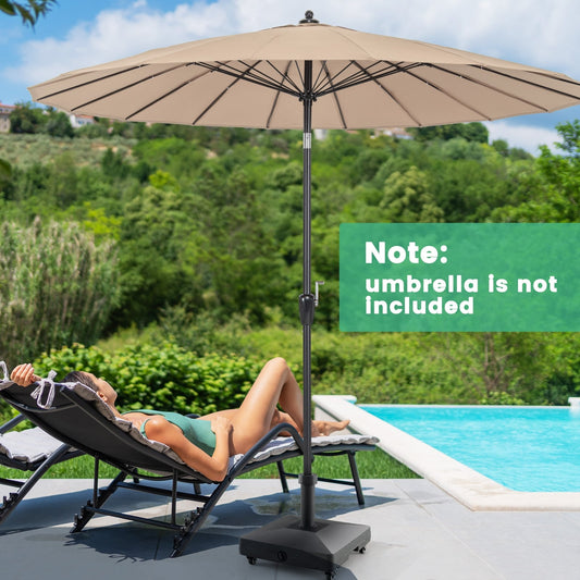 Fillable Umbrella Base Stand, Lockable Universal Wheels, Black Outdoor Umbrella Bases Black at Gallery Canada