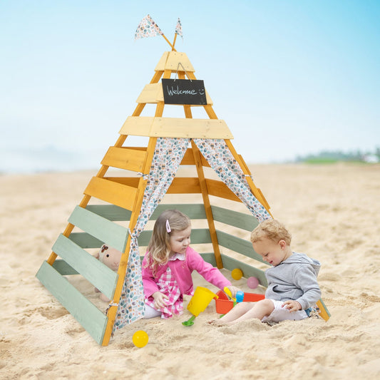 Triangle Hideaway Playhouse, Removable Chalkboard, Indoor Outdoor, Multicolor Play Tents & Playhouse Multicolor at Gallery Canada