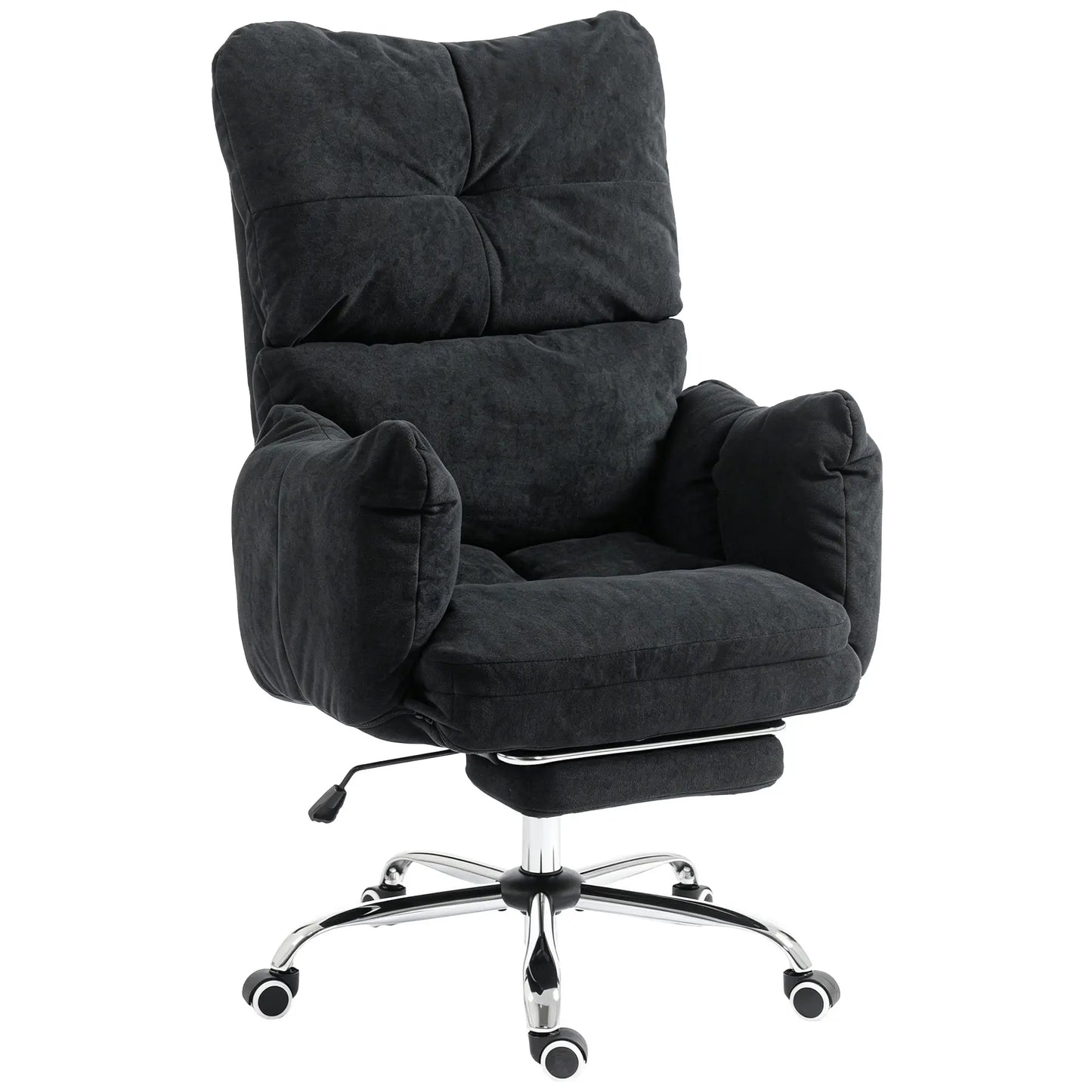 Ergonomic Office Gaming Chair With Foot Rest, Fabric, Black Task Chairs at Gallery Canada