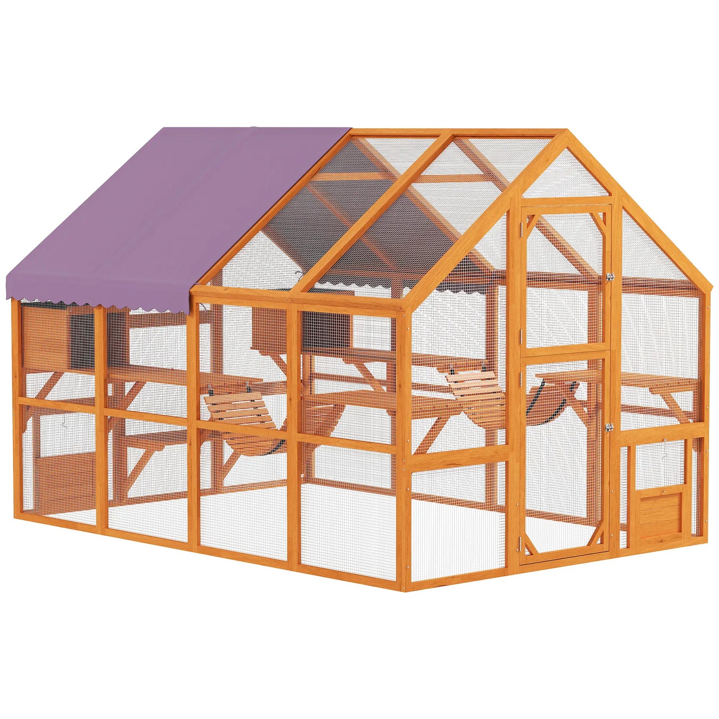 Wooden Outdoor Cat Enclosure, Weatherproof Canopy, Bridges, Resting Boxes, Platforms, for 3-6 Cats Outdoor Cat Enclosures at Gallery Canada