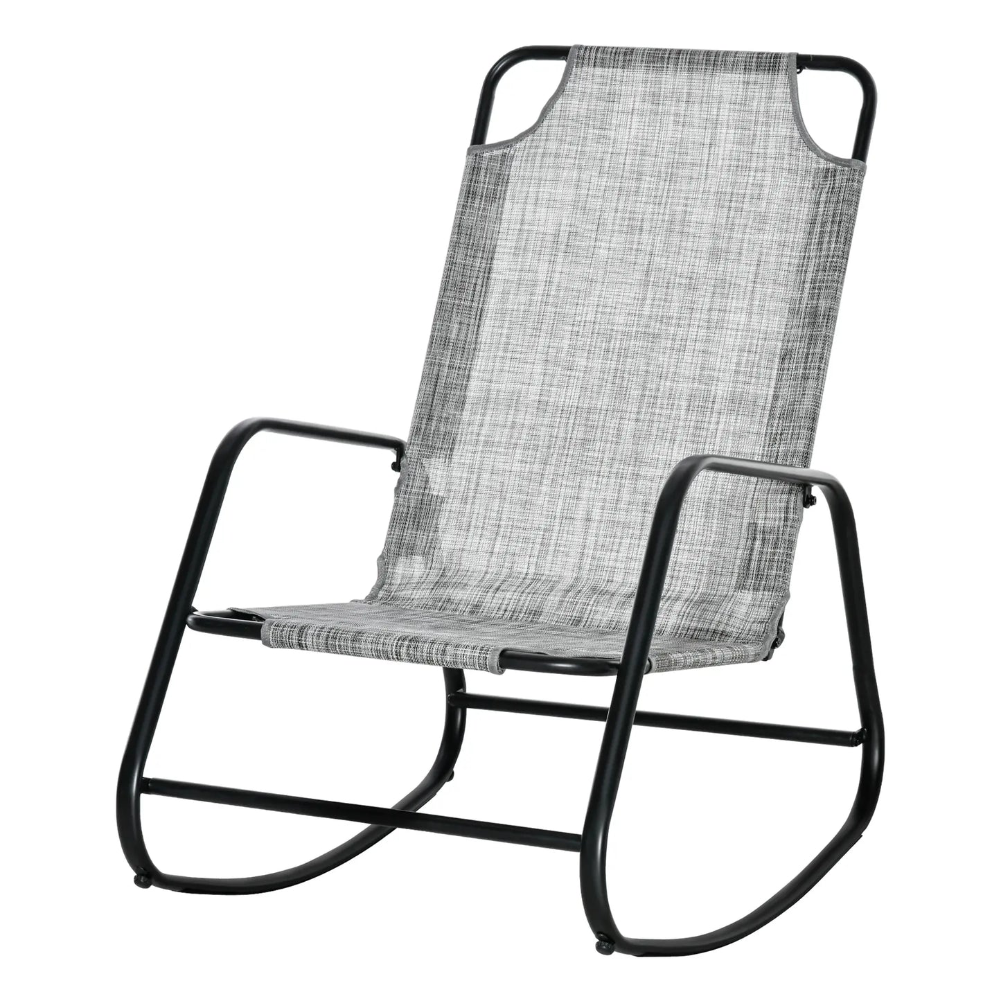 Garden Rocking Chair, Outdoor Indoor Texteline Rocker, Grey Outdoor Rocking Chairs at Gallery Canada