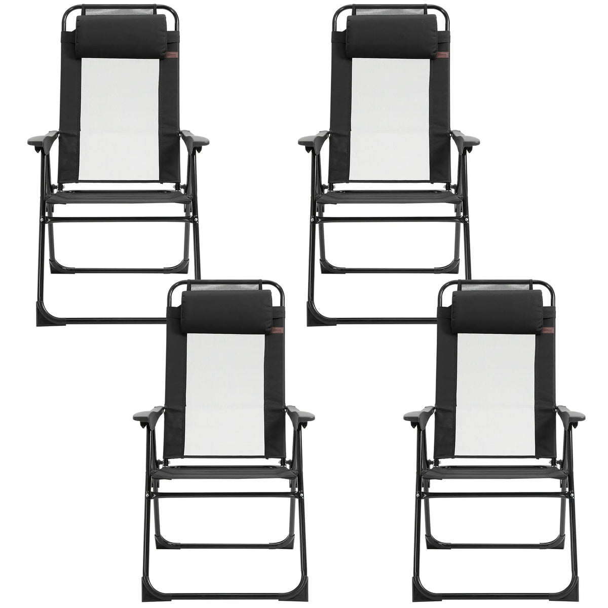 Set of 4 Folding Camping Chairs, Black Patio Chairs at Gallery Canada