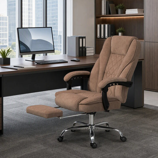 Massage Office Chair, Reclining Computer Chair, Adjustable Height, Brown Massage Chairs Brown at Gallery Canada
