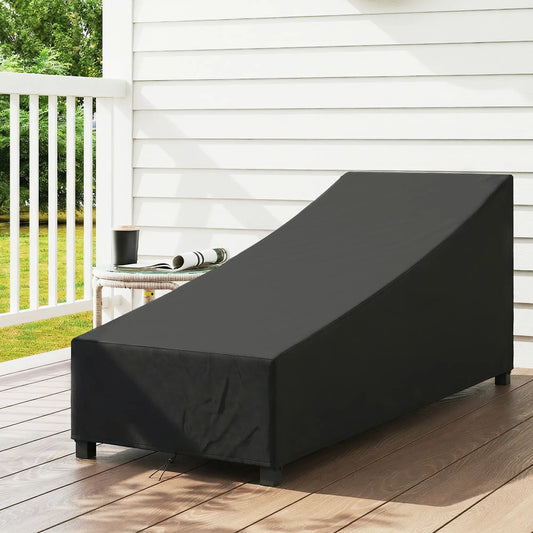 Waterproof Patio Lounge Chair Cover, 420D Outdoor, Black Patio Furniture Covers Black at Gallery Canada