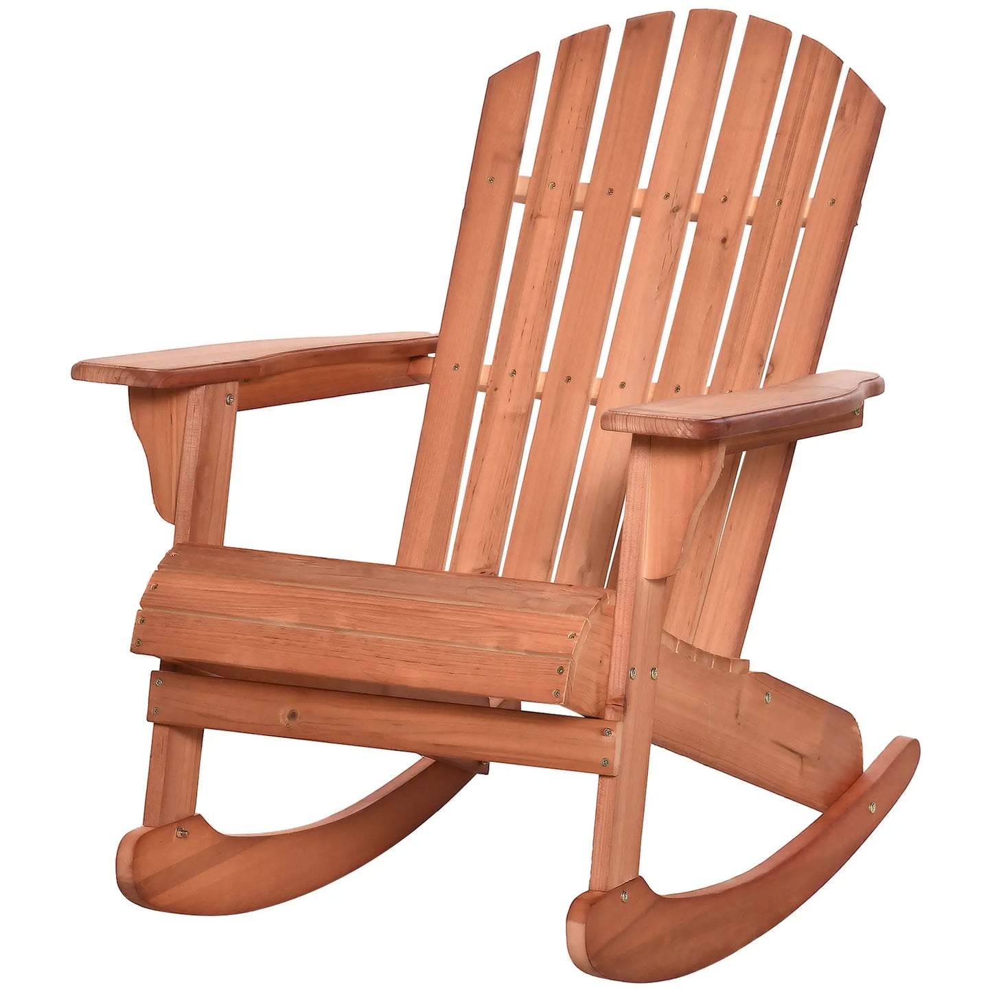 Wooden Adirondack Rocking Chair, Slatted Design, Teak Outdoor Rocking Chairs at Gallery Canada
