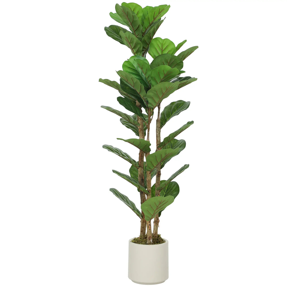 4FT Artificial Fiddle Leaf Fig Tree, Solid Wood Trunk, Green Artificial Trees at Gallery Canada