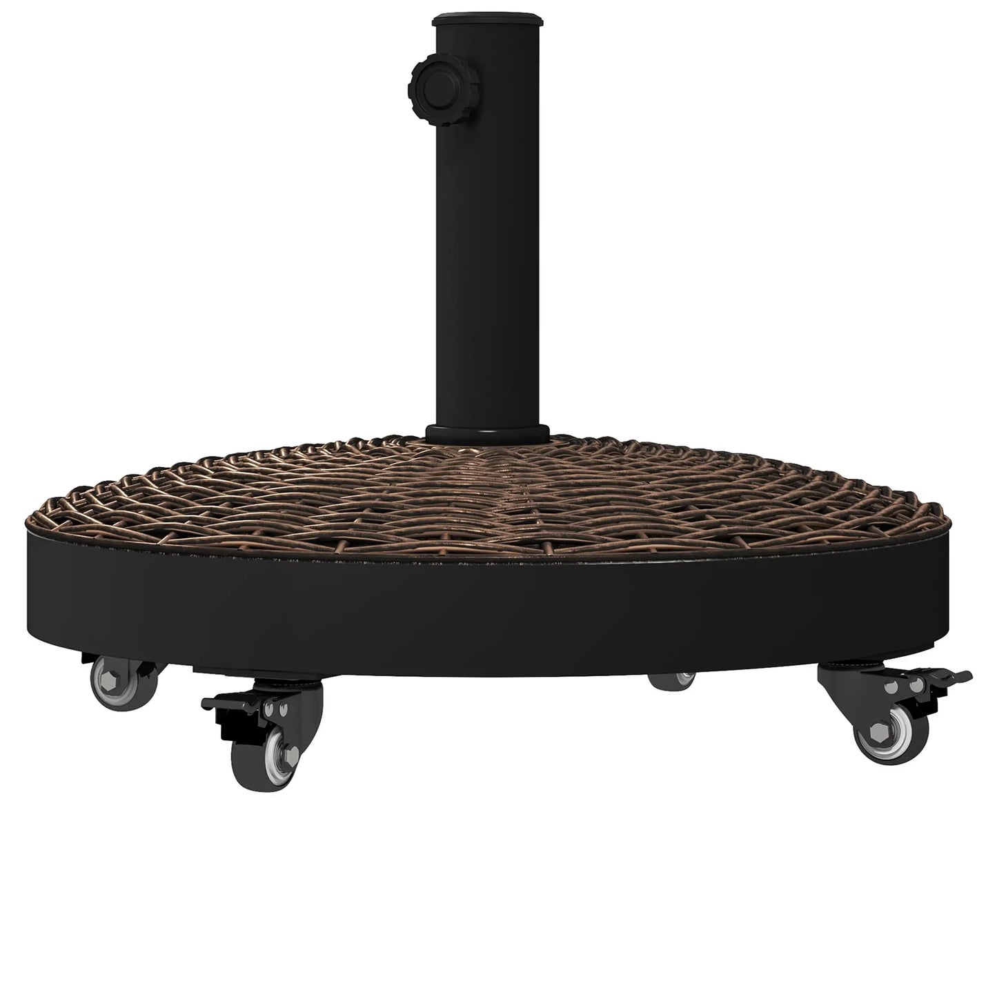 20.5" Round Parasol Base, Resin Umbrella Stand, Outdoor, Bronze Umbrella Bases at Gallery Canada