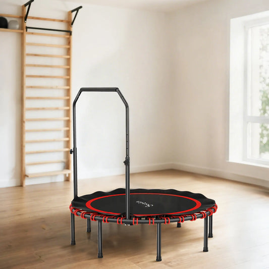 48 Inch Foldable Rebounder Trampoline, Mini Indoor with Adjustable Handle Trampolines Red at Gallery Canada