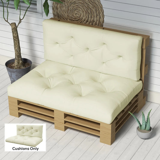 2 Seater 5" Thick Outdoor Seat Cushions, Cream White Patio Chair Cushions Cream at Gallery Canada