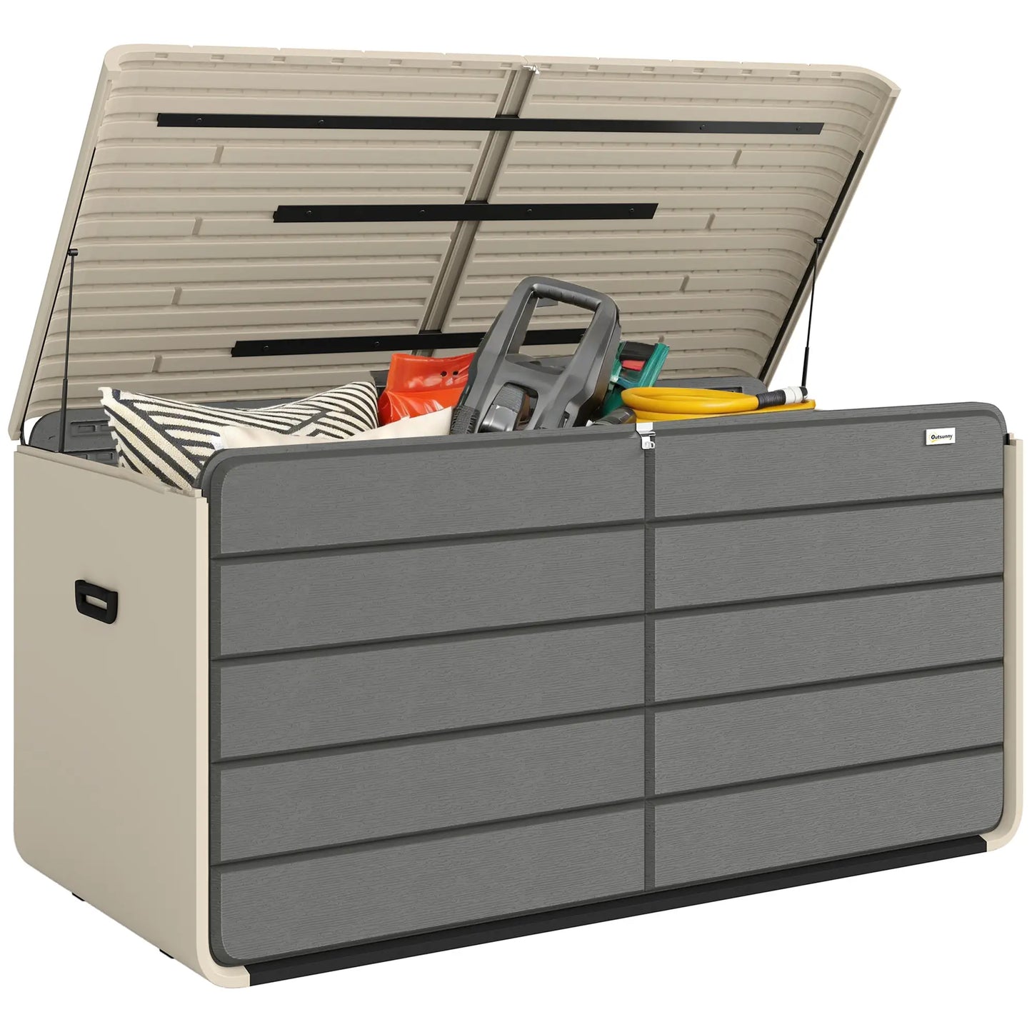 Outdoor Storage Box With Lockable Lid, HDPE Garden Deck Box With Wheels 757 L Patio Storage Boxes at Gallery Canada
