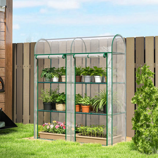 3 Tier Mini Greenhouse, 56.3" x 18.1" x 64.6", Clear Portable Greenhouses Clear at Gallery Canada