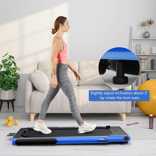 2.25HP 2 In 1 Folding Treadmill, With App Speaker Remote Control, Navy Treadmills Navy at Gallery Canada